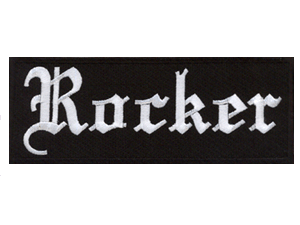 Rocker logo 8 inch patch black/white